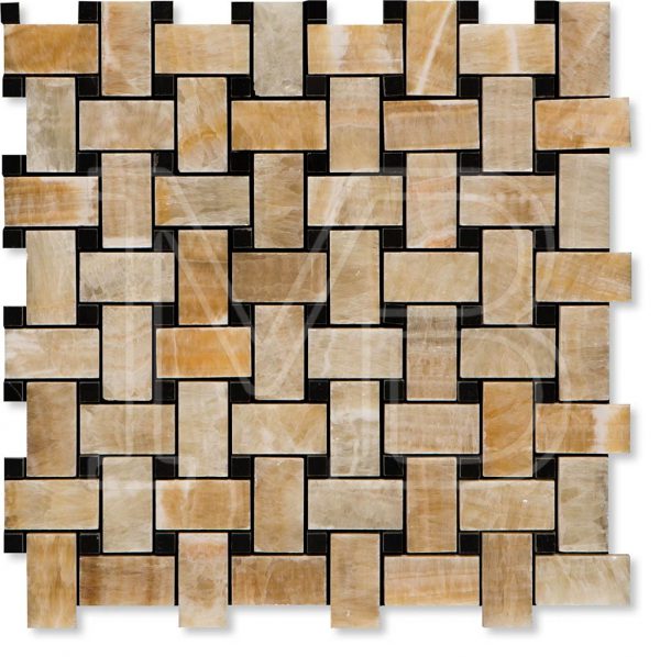 Basket Weave w Black Dots