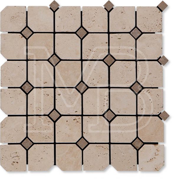Octagon w Noce Dots Tumbled
